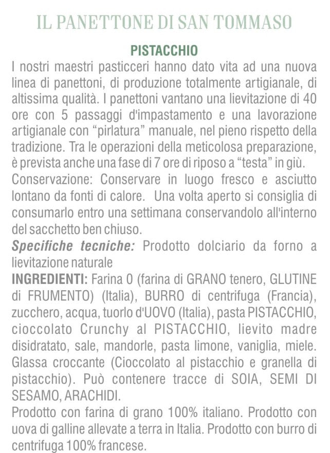 Panettone artigianale “Pistacchio”