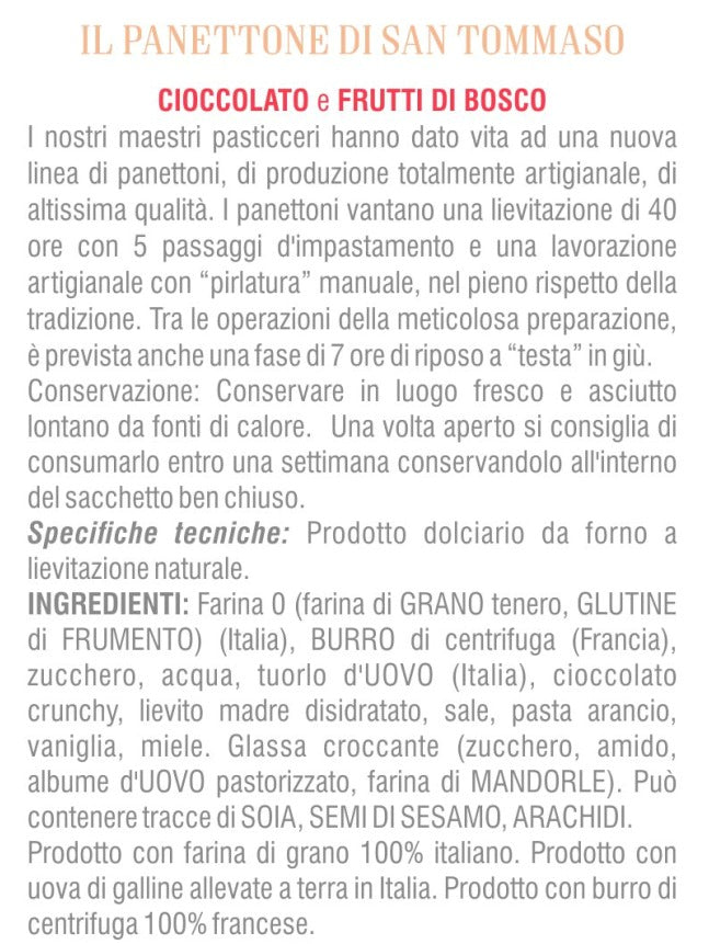 Panettone artigianale “Cioccolato bianco e frutti di bosco”