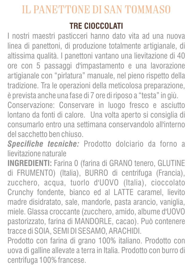 Panettone artigianale  “3 Cioccolati”