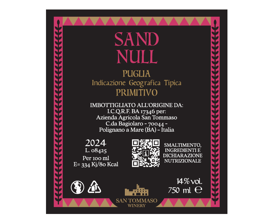 "Sand'Null" - Primitivo IGT Puglia